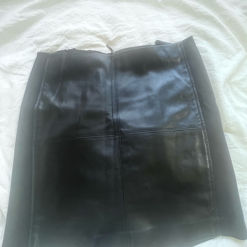 White House black market leather mini skirt